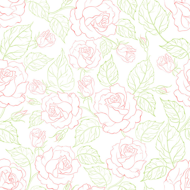 Rose seamless background - Vector, Image