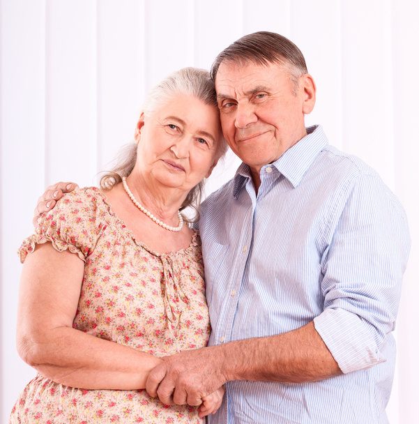Closeup portrait of smiling elderly couple - Fotó, kép