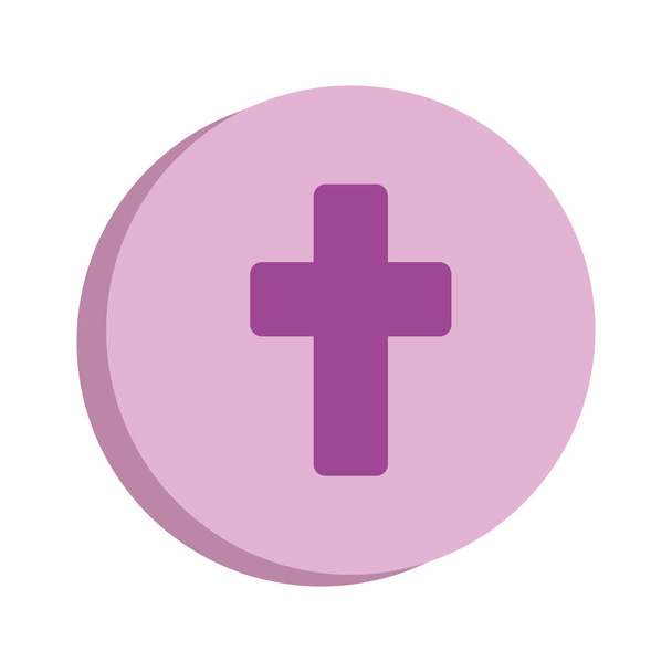 first communion cross icon - Vector, Image
