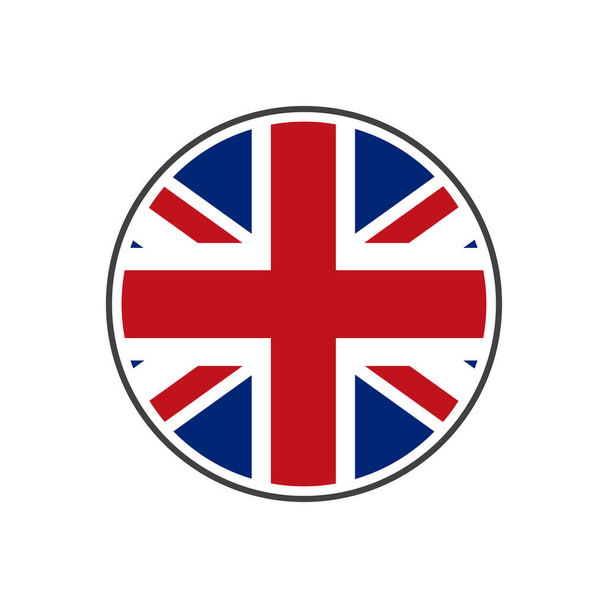 Circle uk bandera con vector icono aislado sobre fondo blanco
 - Vector, Imagen
