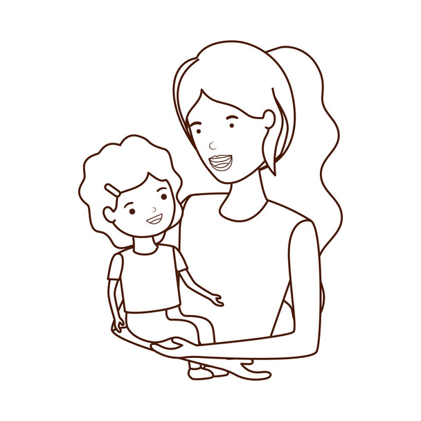 γυναίκα με μωρό avatar χαρακτήρων - Διάνυσμα, εικόνα