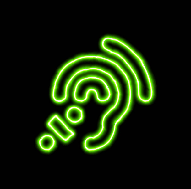 sistema de escucha asistida símbolo de neón verde
  - Foto, imagen