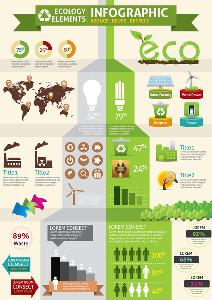 ECO & green concept infographic - Vettoriali, immagini