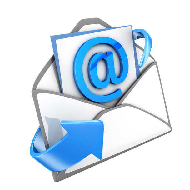 Σύμβολο μπλε, απομονωμένες ηλεκτρονικού ταχυδρομείου - Φωτογραφία, εικόνα