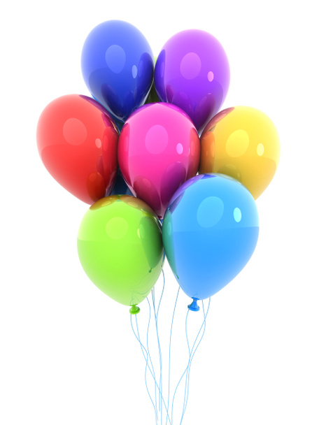 Gekleurde ballon, geïsoleerde achtergrond   - Foto, afbeelding