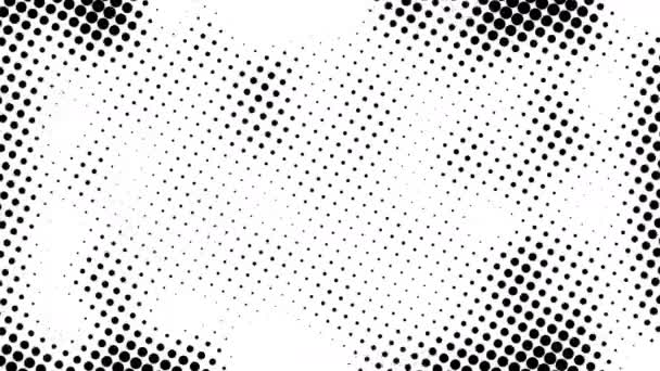 Medio tono de muchos puntos, fondo abstracto generado por computadora, fondo de renderizado 3D con efecto de ilusión óptica - Metraje, vídeo