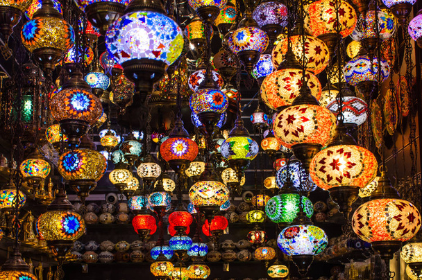 Lámparas coloridas turcas - Dubai Gold Souk Bazar
 - Foto, Imagen