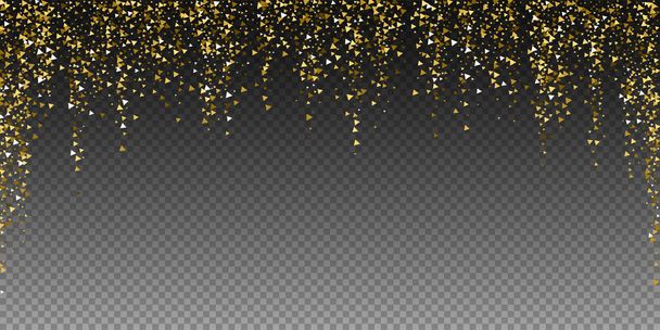 Gouden driehoeken luxe sprankelende confetti. Scattere - Vector, afbeelding