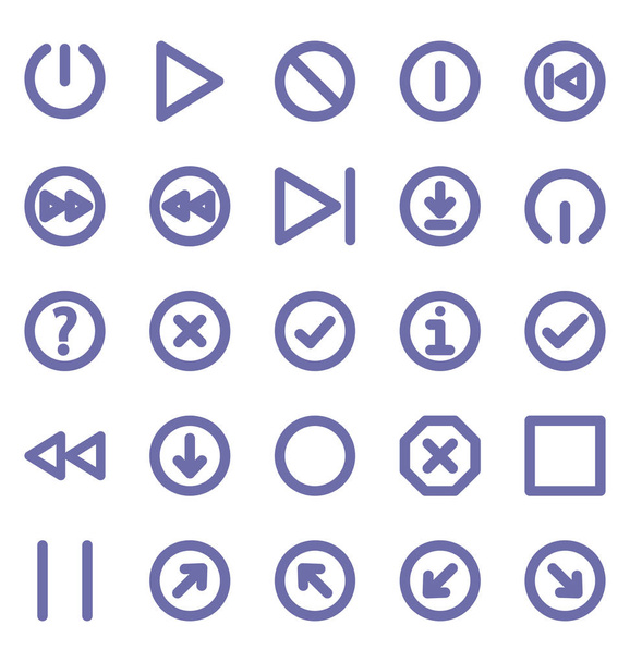 Material Design Isolated Vector Icon Pack that can easily modified or edit in any color any shape - ベクター画像