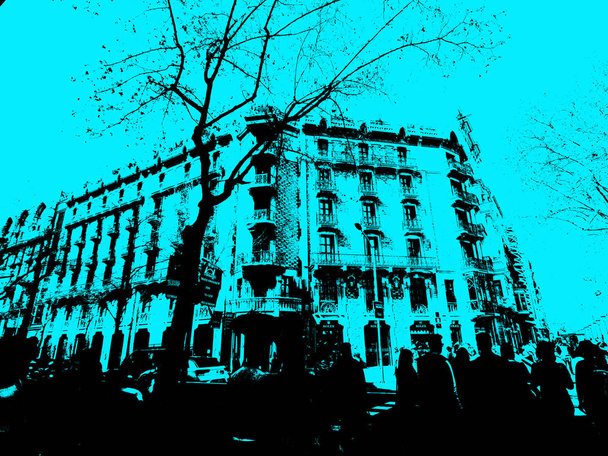 Edificio de la ciudad de Barcelona, en calle Paseo de Gracia
. - Foto, Imagen