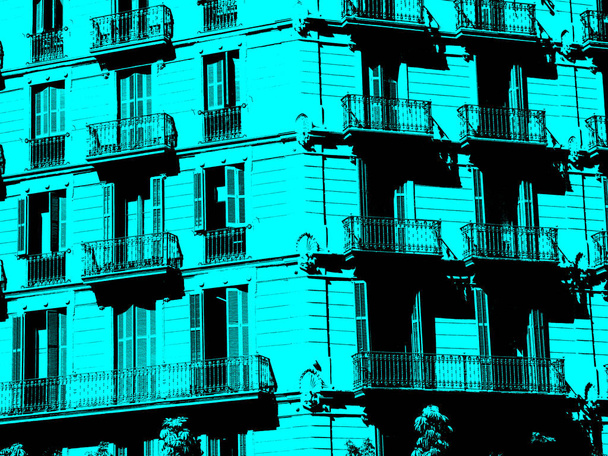 Κτίριο της πόλης της Βαρκελώνης, στην Paseo de Gracia δρόμου - Φωτογραφία, εικόνα