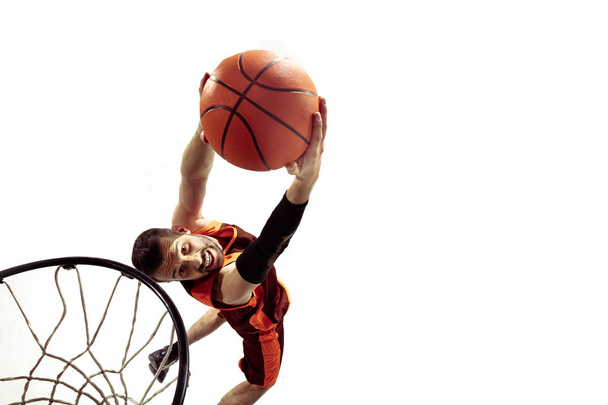 Full length portrait of a basketball player with ball - Фото, зображення