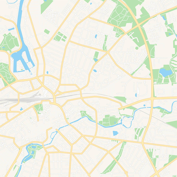 オーデンセ、デンマーク ・ アクセスマップ - ベクター画像