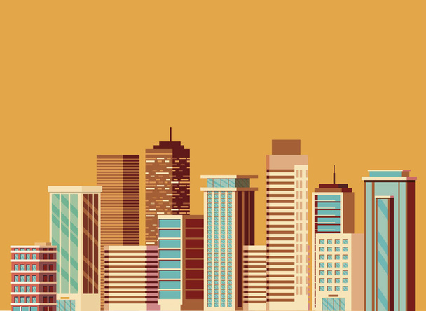 buildings metropolis cityscape scene - Vector, Image