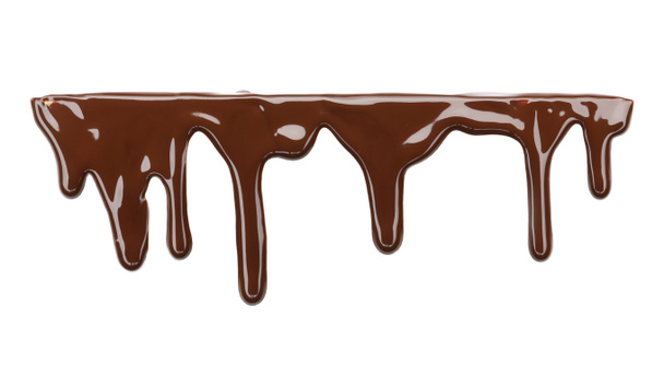 Vlekken van gesmolten chocolade op witte achtergrond - Foto, afbeelding