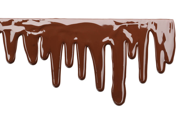 Manchas de chocolate derretido no fundo branco
 - Foto, Imagem