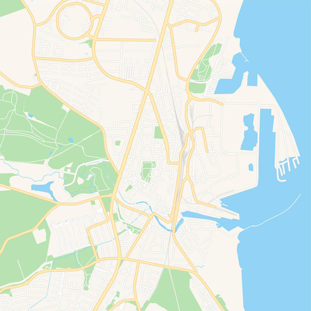 キューゲ、デンマーク ・ アクセスマップ - ベクター画像