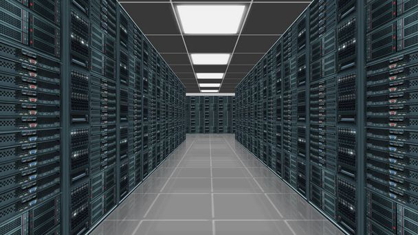 server datacenter in een kamer - Foto, afbeelding