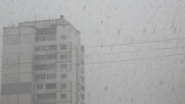 śniegu w mieście - Materiał filmowy, wideo