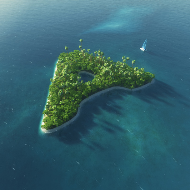 Inselalphabet. Paradies tropische Insel in Buchstabenform a - Foto, Bild