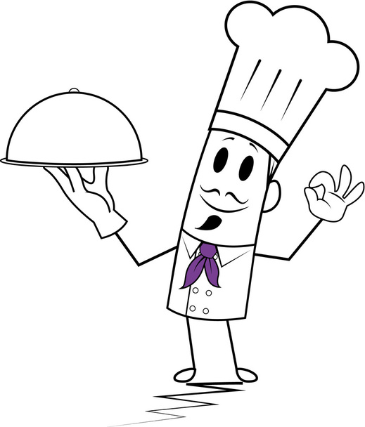 čtvercový chlap - vařit - Vektor, obrázek