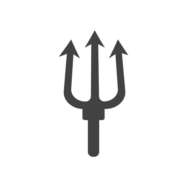 drietand logo ontwerp. Pitchfork duivelsset. Drietand duivel icoon - Vector, afbeelding