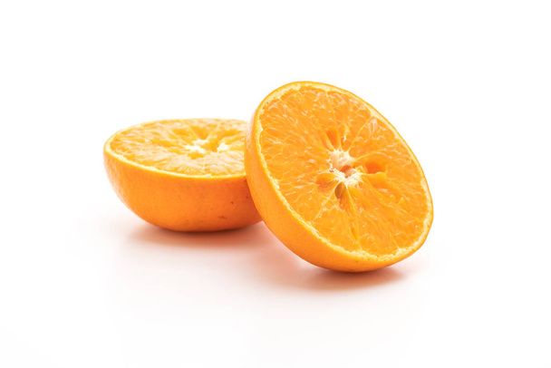 Fresh orange fruits on white background - Фото, изображение