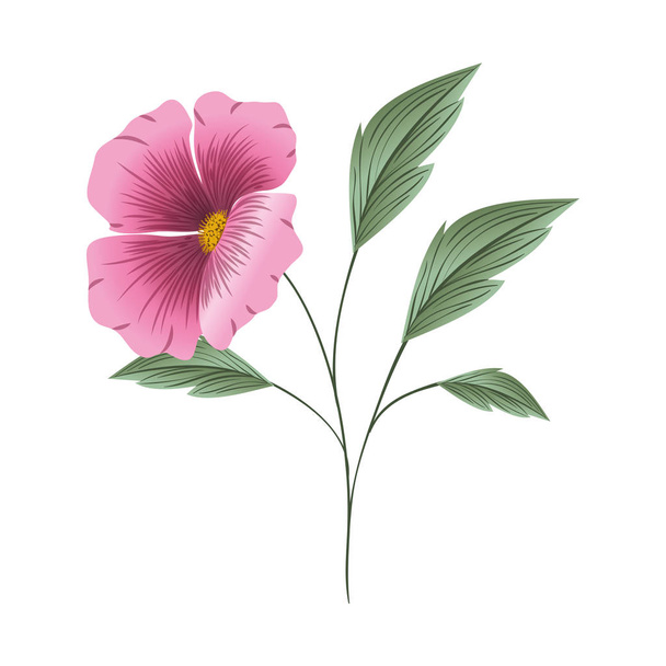 szép virág leafs elszigetelt ikon - Vektor, kép