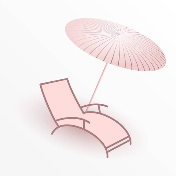 Ομπρέλα με ξαπλώστρες - Διάνυσμα, εικόνα