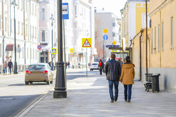 Moscow, Russia - April, 1, 2019: people on a street in Moscow, Russia - Fotografie, Obrázek