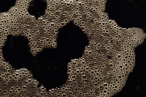 Texture with black coffee and foam with bubbles - Foto, immagini