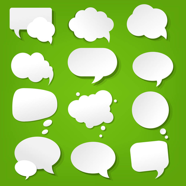 Speech Bubble Collection Green Background - Vector, Image