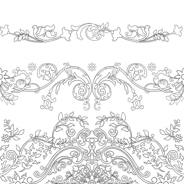 Doodle seamless background with doodles flowers. Ethnic pattern can be used for wallpaper, pattern fills, coloring books and pages for kids and adults. Black and white. - Photo, Image