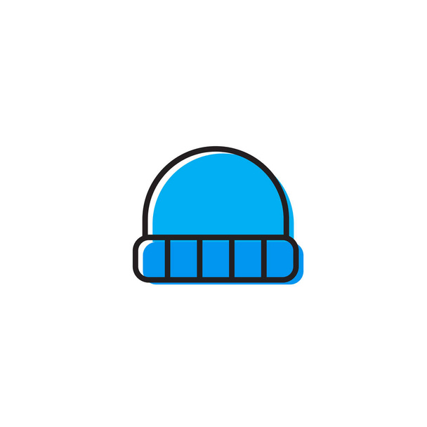 Ícone vetorial de chapéu de inverno. Emblema isolado sobre fundo branco. Estilo de ícone simples moderno para design gráfico e web
 - Vetor, Imagem