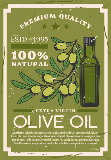 Prémium minőségű extra szűz olívaolaj üveg - Vektor, kép