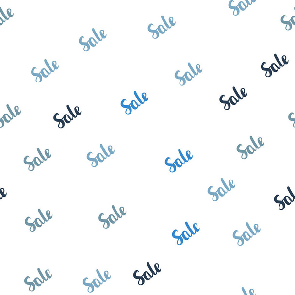 Light BLUE vector seamless pattern with sale signs. Gradient illustration with discount signs on white backdrop. Backdrop for super sales on Black Friday. - Вектор, зображення