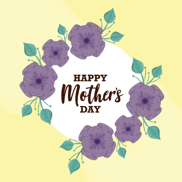 šťastný matka den karta s květinami dekorace - Vektor, obrázek