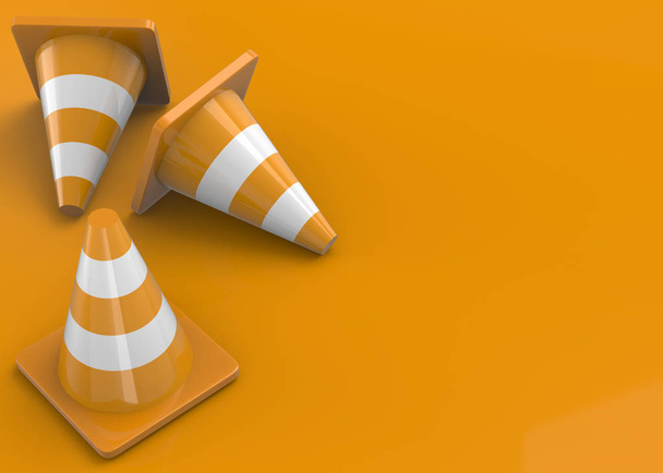 Tráfego Cones - 3D em branco
 - Foto, Imagem