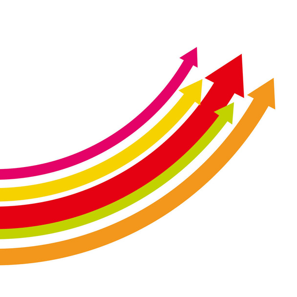 Arrow rising toward same direction success concept illustration - Vector, Image