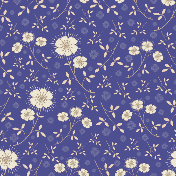 Seamless pattern with the image of flowers. - Vector, imagen