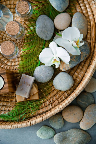 Spa products in natural setting - Photo, image