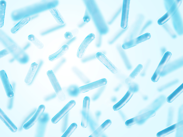 Probiotikumok Lactobacillus acidophilus. Kék színű. - Fotó, kép