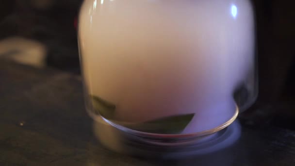 The bartender prepares a delicious alcoholic cocktail. - Video, Çekim