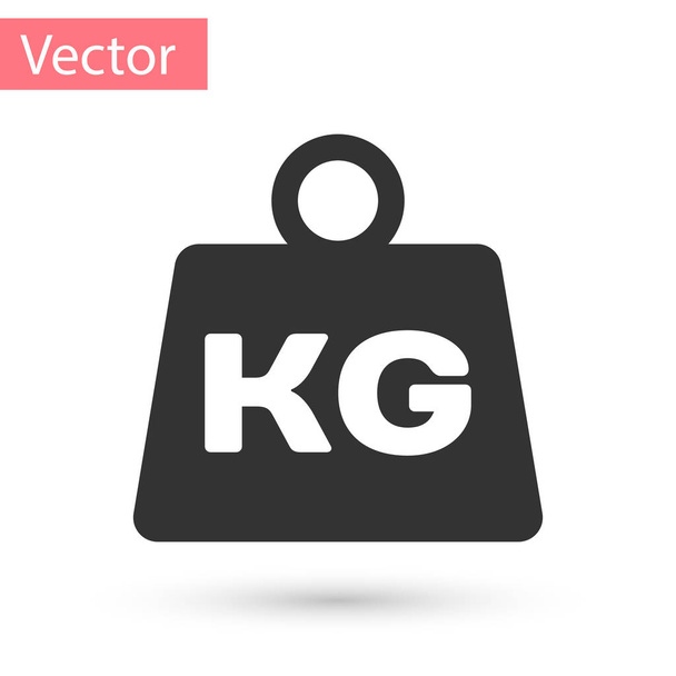 Grey Weight icon isolated on white background. Kilogram weight block for weight lifting and scale. Mass symbol. Vector Illustration - Vector, Image