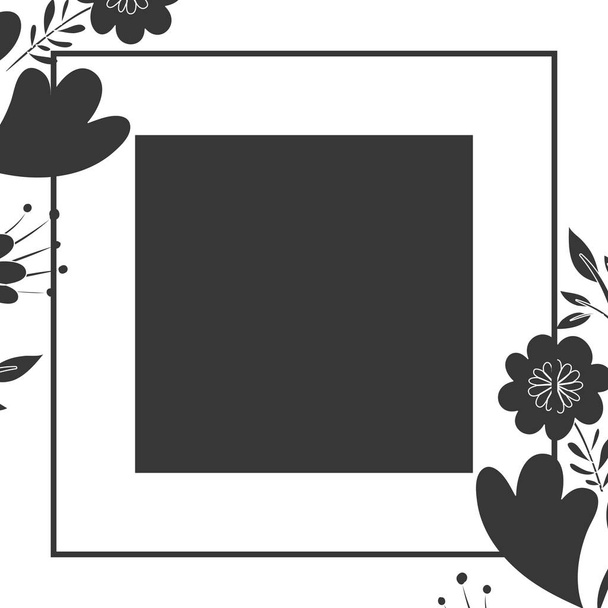 cornice con fiori e foglie icona
 - Vettoriali, immagini