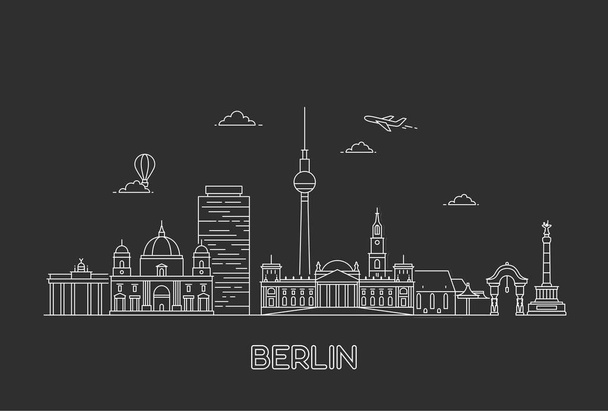 ベルリンのスカイライン。ベクトル図 - ベクター画像