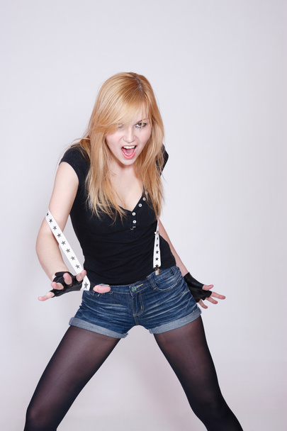 Portrait of female rock singer - Fotografie, Obrázek