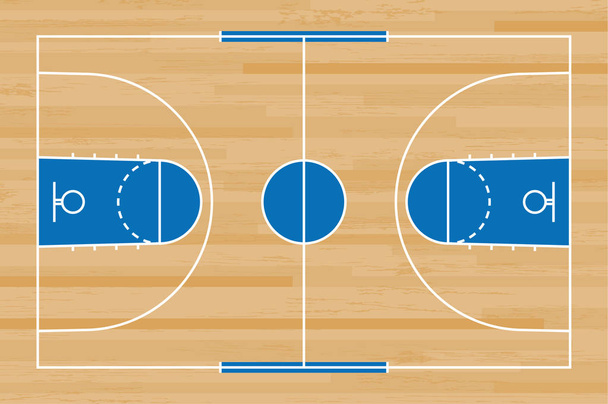 Koszykówka sądu podłogi z linii na wzór drewna tekstury backgro - Wektor, obraz