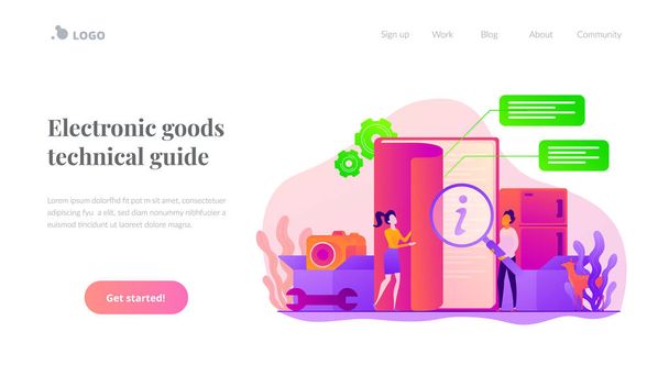 User guide landing page template. - Vector, Image