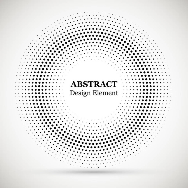 Чорний абстрактний векторний круг рамка напівтонових крапок елемент дизайну логотипу емблеми
. - Вектор, зображення